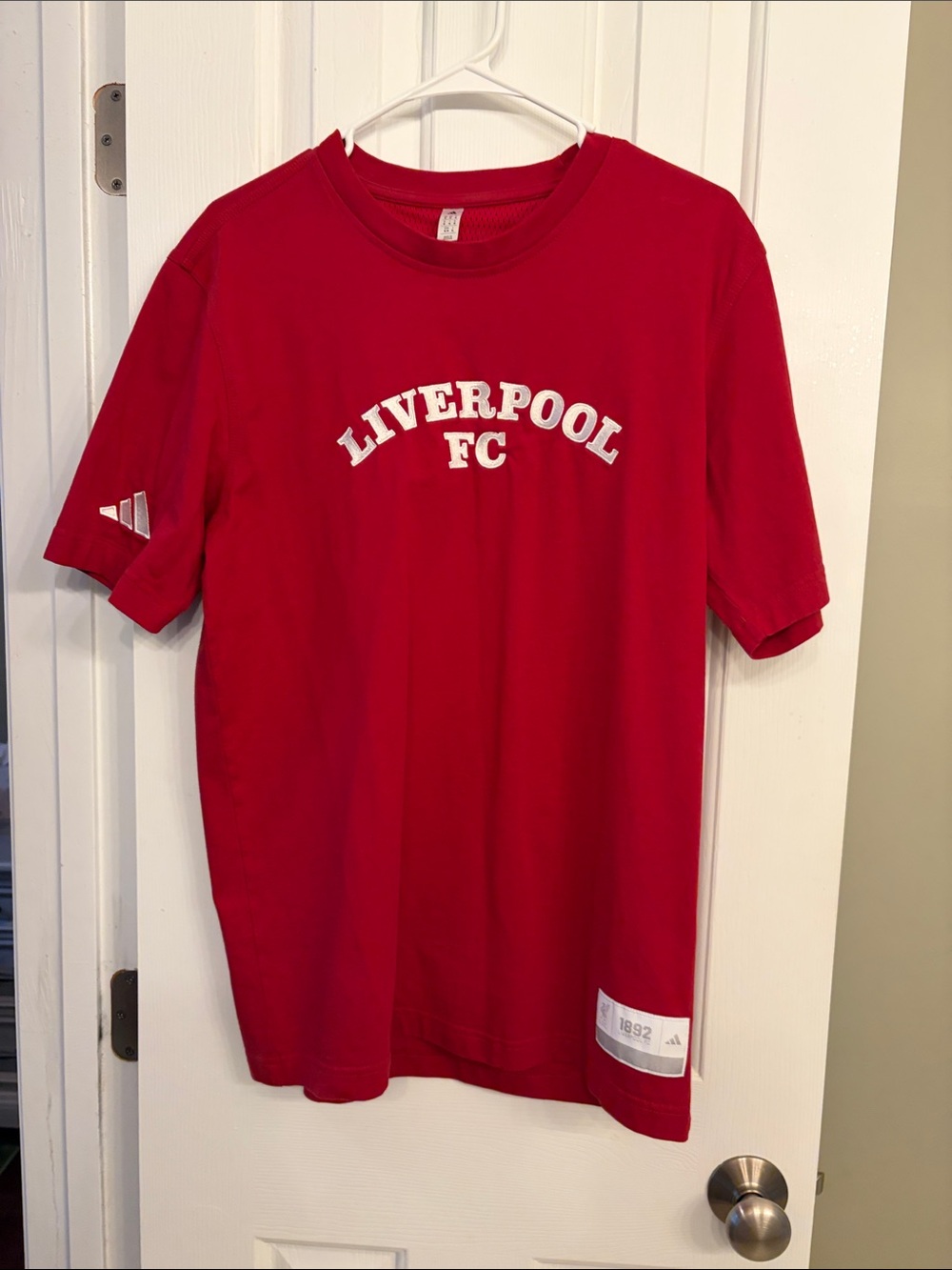 New. Liverpool Red Crewneck Short Sleeve Jersey with White Logo